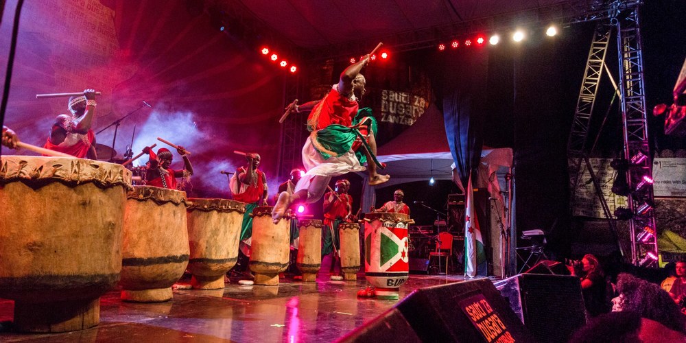 Batimbo Percussion Magique (Burundi) at Sauti za Busara 2017 [photo Peter Bennett]